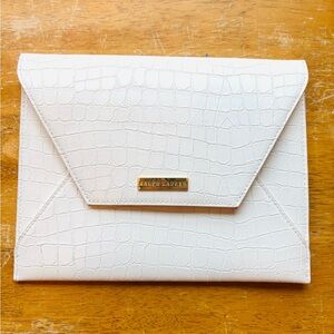 Ralph Lauren Vintage Crocodile White Envelope Clutch